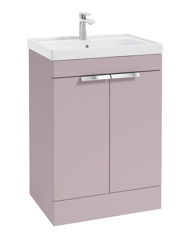 STOCKHOLM Floorstanding 60cm Two Door Unit Matt Cashmere Pink &amp; Handles