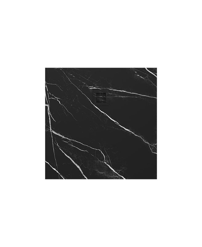 UNITY Square Shower Tray Black Marble &amp; Waste