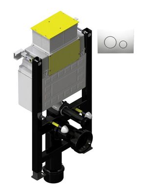 SONAS Fast Fix Frame with Top &amp; Front Access for Wall Hung WC with Circular Flush Plate