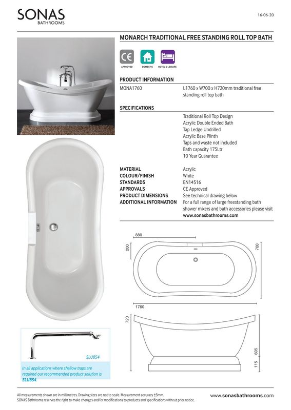 SONAS Monarch Freestanding Bath