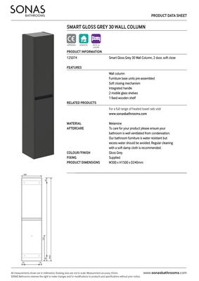 SONAS Smart Wall Hung Wall Column