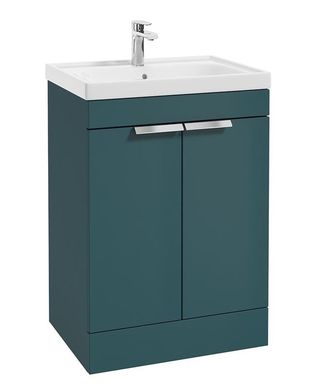 STOCKHOLM Floorstanding 60cm Two Door Unit Matt Ocean Blue &amp; Handles