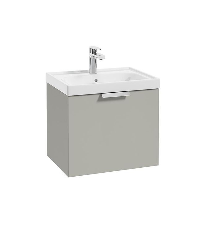 STOCKHOLM Wall Hung  50cm Single Drawer Unit Matt Arctic Grey &amp; Handles