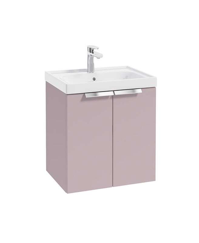 STOCKHOLM Wall Hung 50cm Two Door Unit Matt Cashmere Pink &amp; Handles