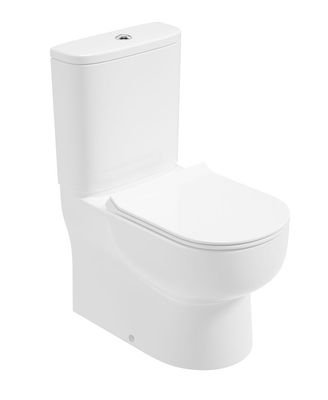 VIA Rimless Fully Shrouded Closed Coupled WC &amp; Sequence Slim Soft Close Seat