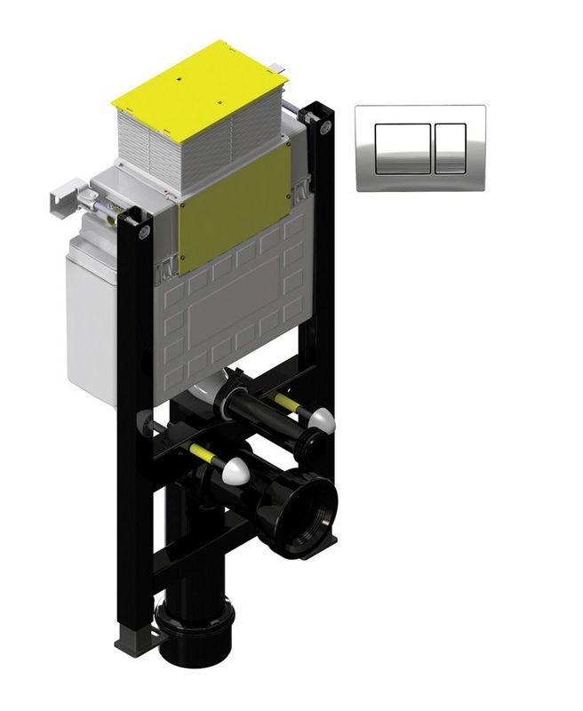 SONAS Fast Fix Frame with Top &amp; Front Access for Wall Hung WC with Rectangle  Flush Plate