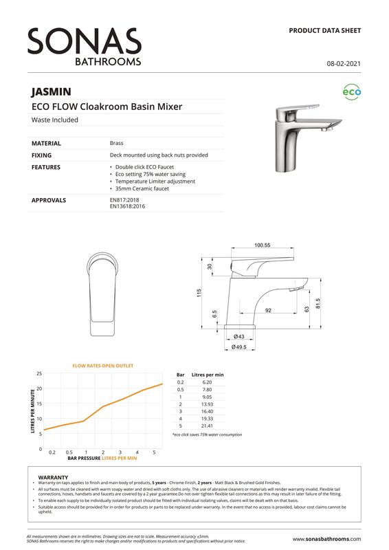 SONAS Jasmin Cloakroom Basin Mixer Chrome