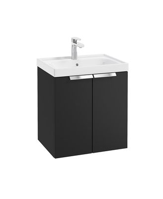 STOCKHOLM Wall Hung 50cm Two Door Unit Matt Black &amp; Handles