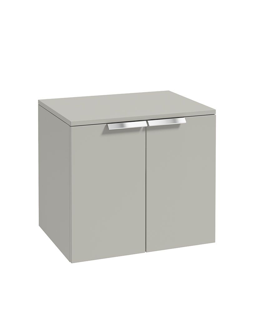 STOCKHOLM Wall Hung 60cm Two Door Countertop Unit Matt Arctic Grey &amp; Handles