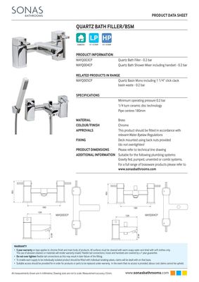 SONAS Quartz Bath Filler Chrome