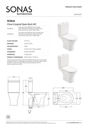 SONAS Scala Close Coupled Rimless WC