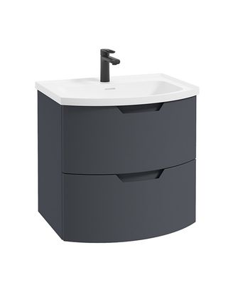 SONAS Arc 60cm Night Sky Blue Matt 2 Drawer Wall Hung Vanity Unit