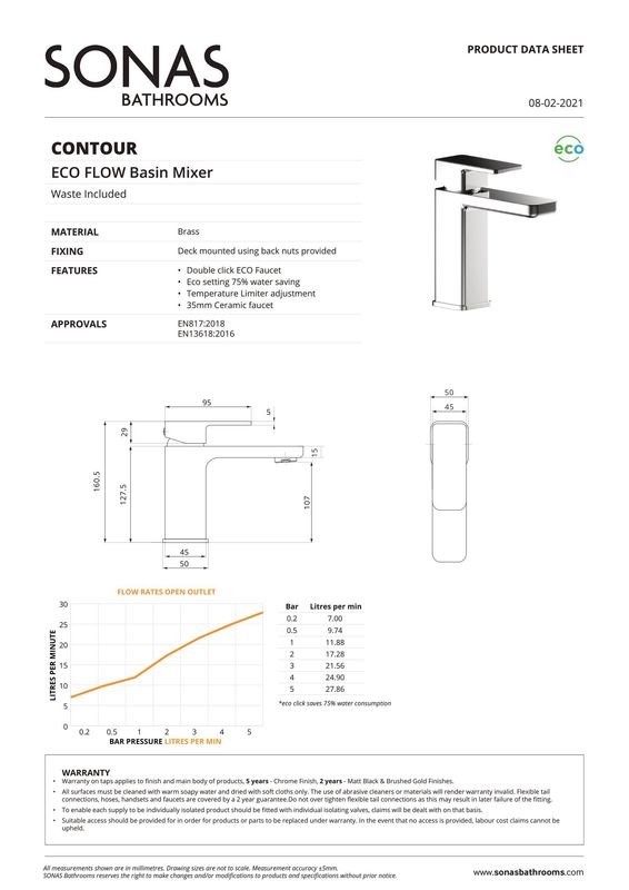 SONAS Contour Basin Mixer Chrome