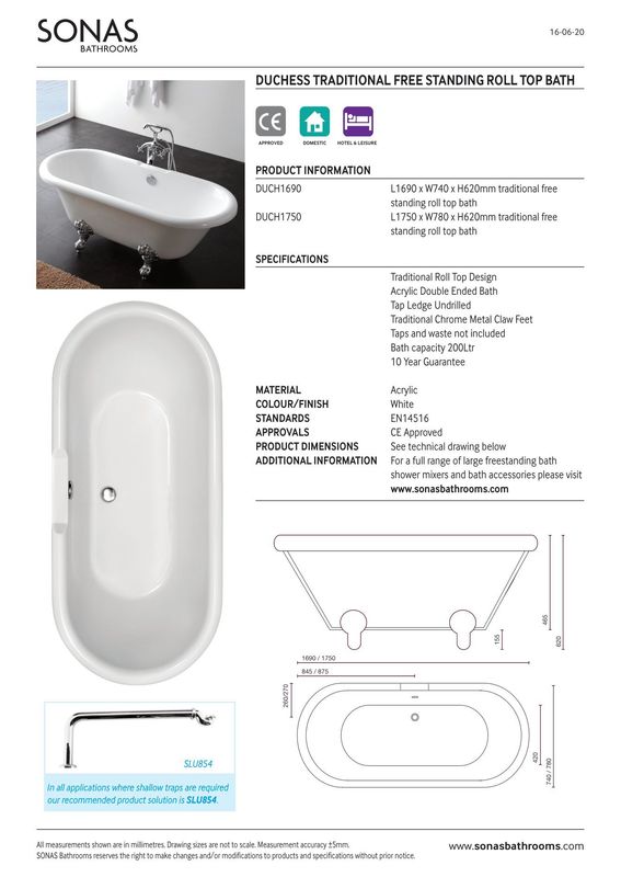 SONAS Duchess Freestanding Bath