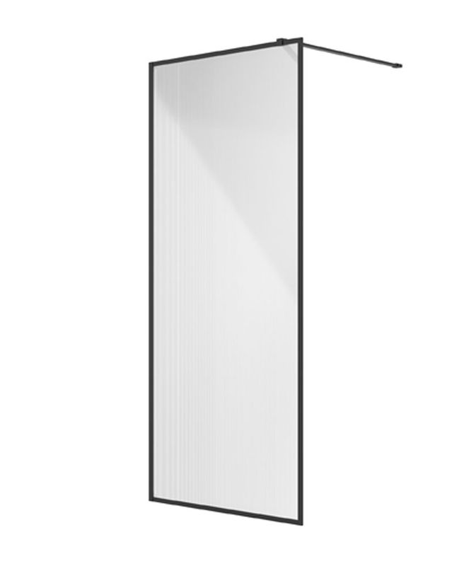 MIRAGE 1000mm Matt Black Frame with Fluted Glass