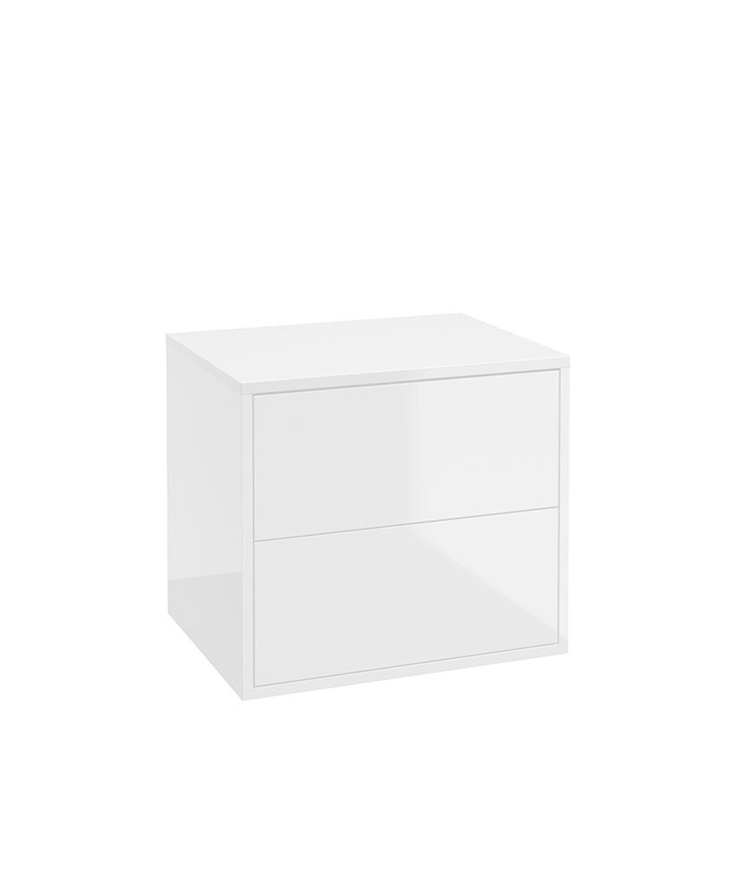 PULSE Wall Hung 60cm Two Drawer Countertop Vanity Unit Gloss White