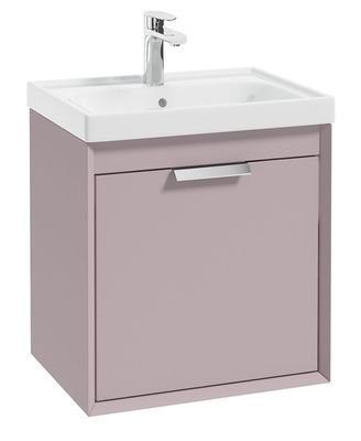 FJORD Wall Hung 50cm Two Drawer Unit Matt Cashmere Pink &amp; Handles