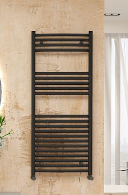 Greenstar Matt Black Straight Heated Towel Rail