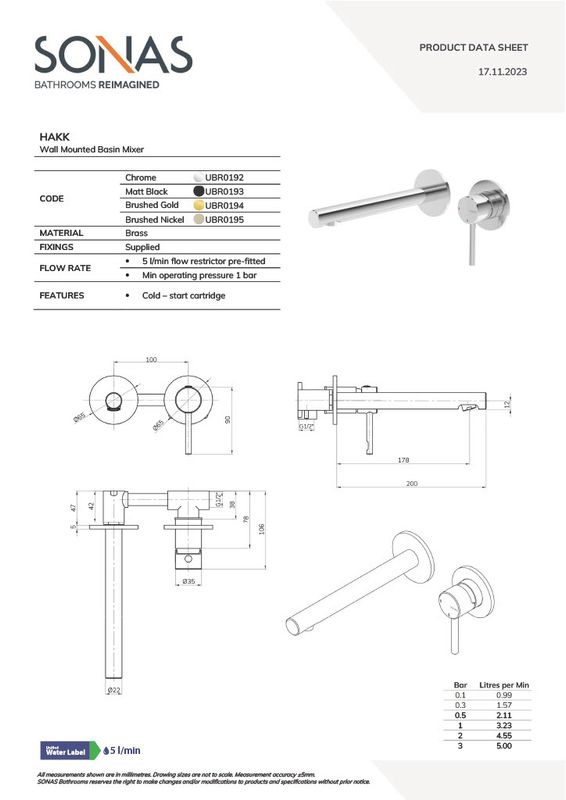 HAKK Wall Mounted Basin Mixer