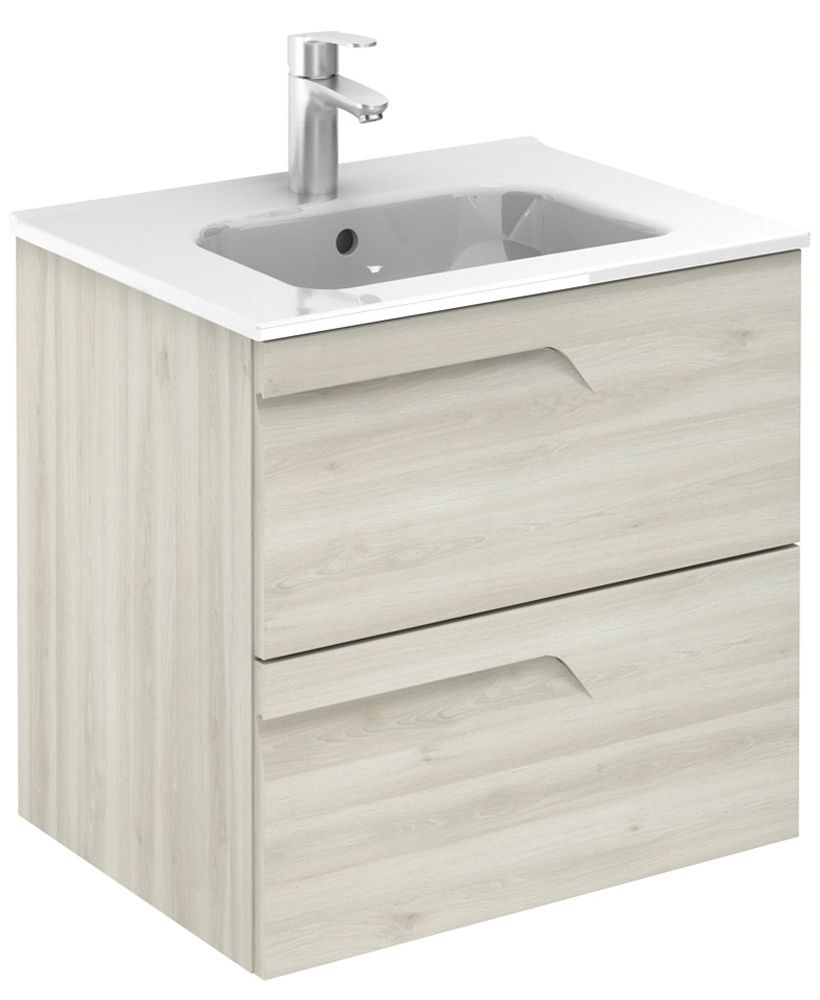 SONAS Brava 60cm Nature White Wall Hung Vanity Unit
