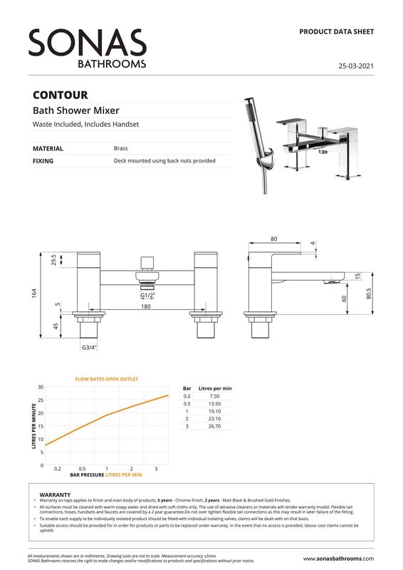 SONAS Contour Bath Shower Mixer Matt Black
