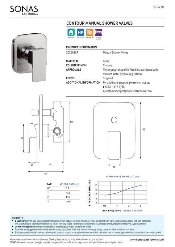 SONAS Contour Manual Shower Valve
