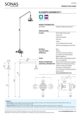 SONAS Elizabeth Traditional Shower Kit