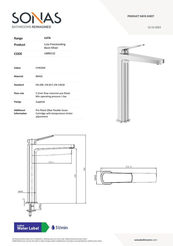 LUTA Freestanding Basin Mixer