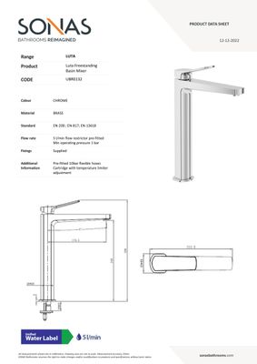 LUTA Freestanding Basin Mixer