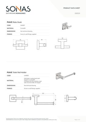 PIAVE 45cm Towel Rail Chrome