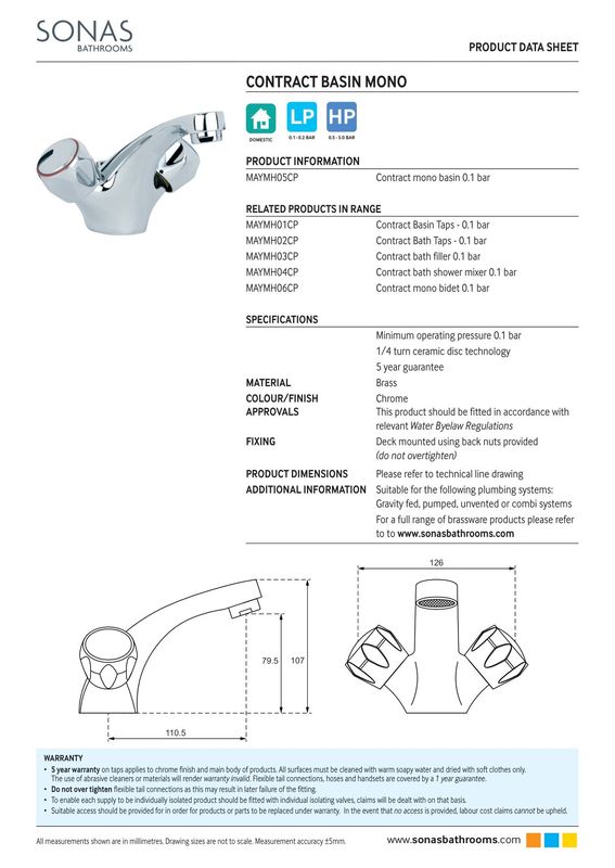 SONAS Contract Basin Mixer Chrome
