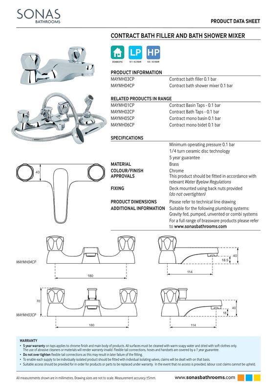 SONAS Contract Bath Shower Mixer Chrome