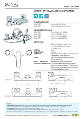 SONAS Contract Bath Shower Mixer Chrome