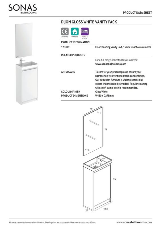 SONAS Dijon 45cm Samara Ash Floor Standing Cloakroom Pack with Mirror