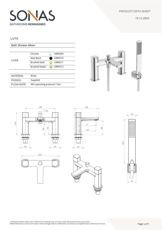 LUTA Bath Shower Mixer