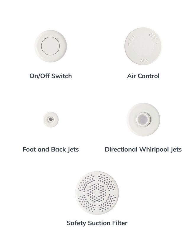 MAYA 1500x1000mm Offset Corner 8 White Jet Whirlpool Bath &amp; Panel White