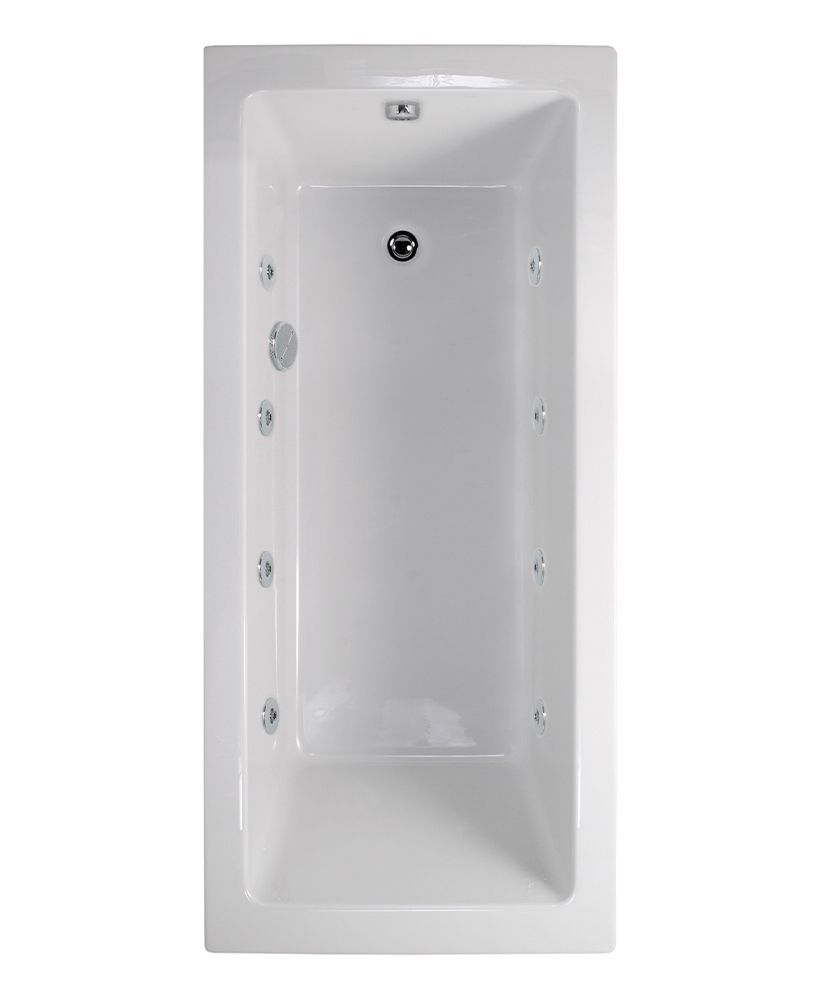 PACIFIC ENDURA Single Ended 8 White Jet Whirlpool Bath White