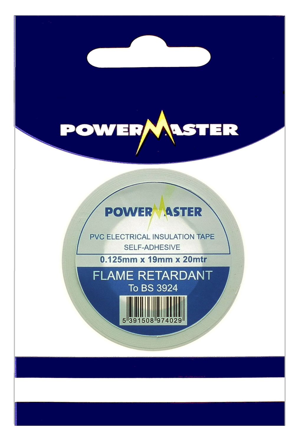 POWERMASTER 20 MTR 19MM PVC INSULATING TAPE WHITE