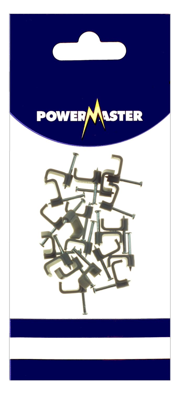 POWERMASTER 20 PCE 6 SQ. T&amp;E CABLE CLIPS GREY