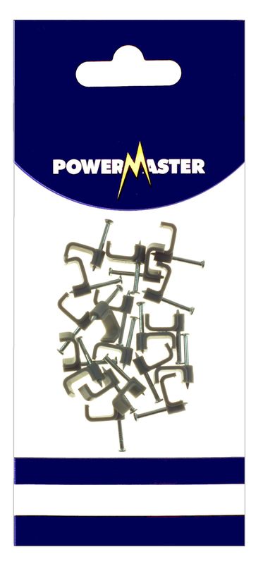 POWERMASTER 20 PCE 6 SQ. T&amp;E CABLE CLIPS GREY