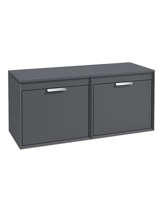 FJORD Wall Hung 120cm Four Drawer Countertop Unit Matt Midnight Grey &amp; Handles