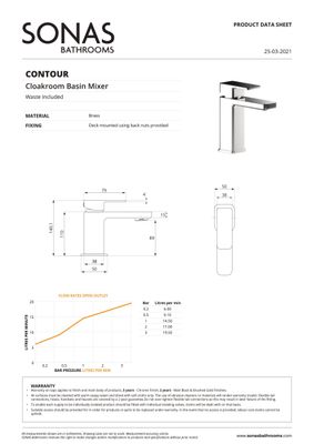 SONAS Contour Cloakroom Basin Mixer Chrome