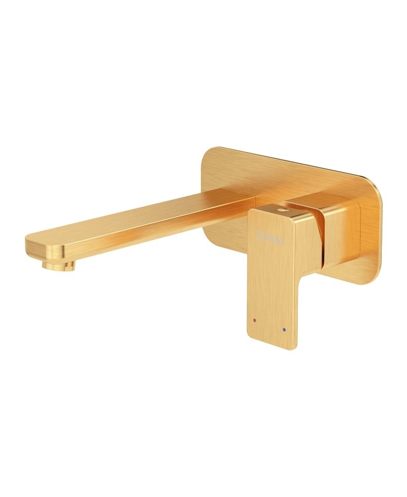 SONAS Contour Wall Mounted Basin Mixer Brushed Gold