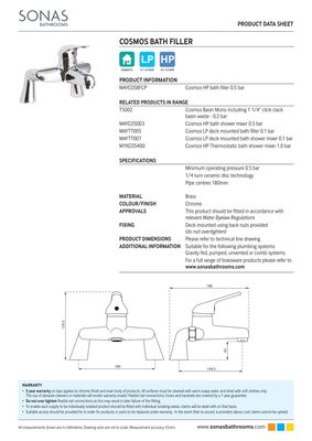 SONAS Cosmos Bath Filler Chrome
