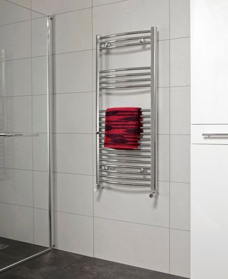 SONAS Curved Chrome Heated Towel Rail