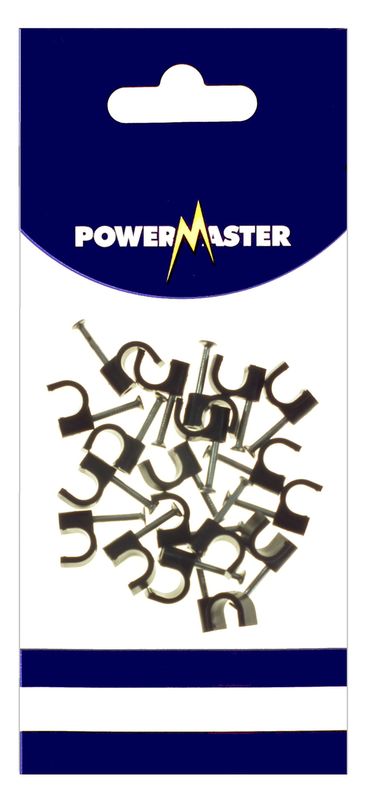 POWERMASTER 20 PCE 7 MM CABLE CLIPS BLACK
