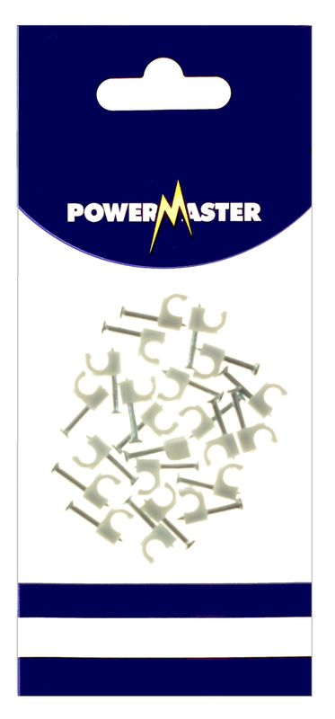 POWERMASTER 20 PCE 9 MM CABLE CLIPS WHITE