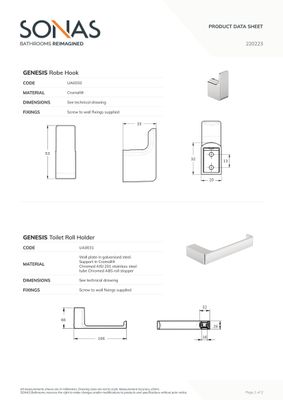 GENESIS Toilet Roll Holder Chrome