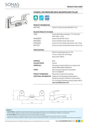 SONAS Cosmos Bath Filler Deck Mounted Chrome