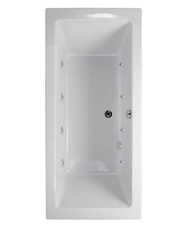 PACIFIC Double Ended 8 Chrome Jet Whirlpool Bath White